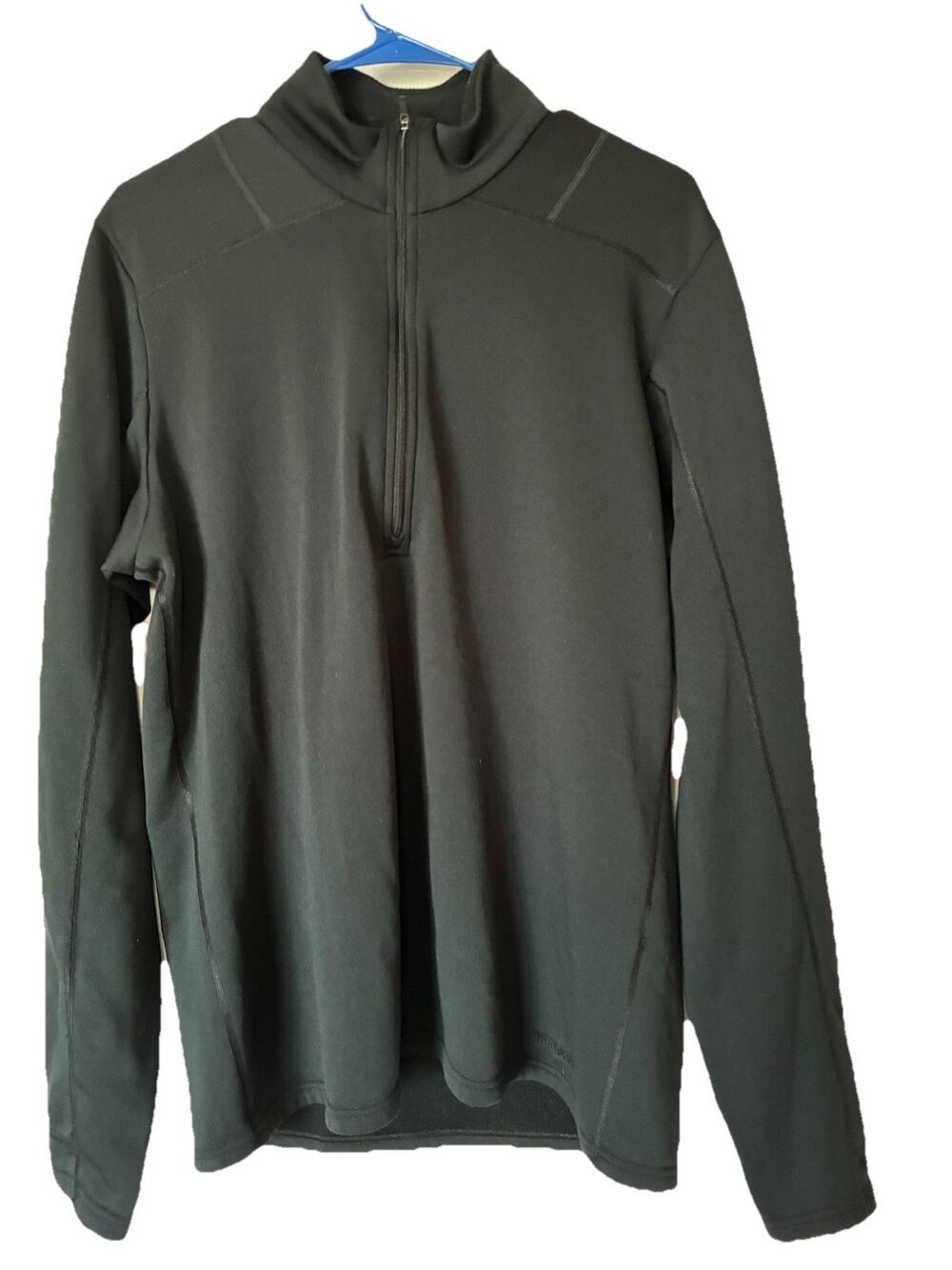 Patagonia Pullover Men L Black 1/4 Zip Fleece Lined Sweatshirt Active